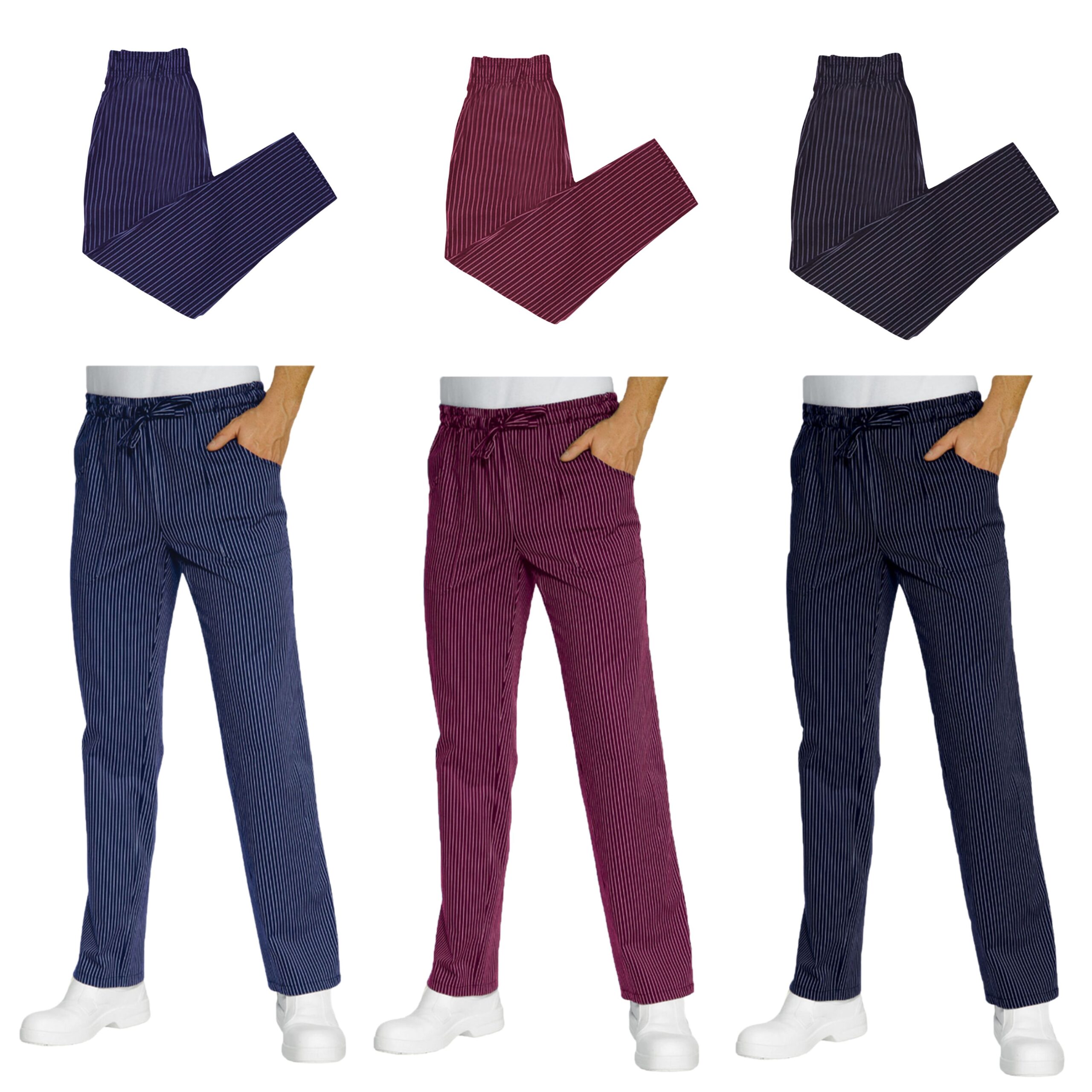 Pantalone gessato con elastico