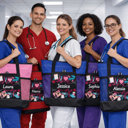Borsa Personalizzata con Nome - Personale sanitario - Chiusura con Zip